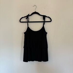 J. Crew Ribbed Tiered Merino Wool Top Knit Tie Straps Size M